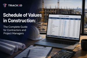 Construction workspace with scheduling interface