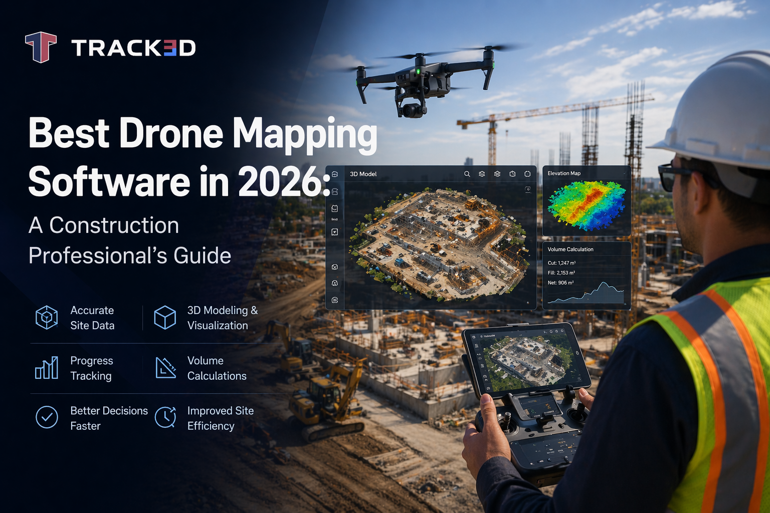Drone mapping at a construction site