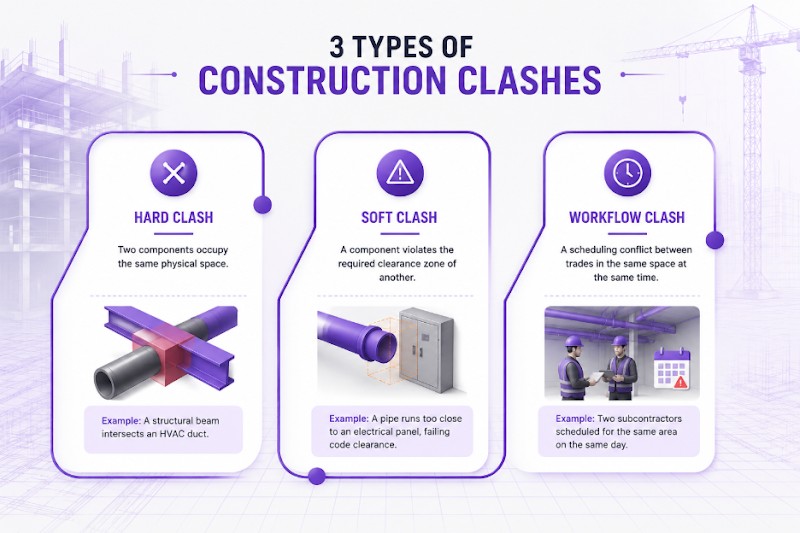 Types of construction clashes