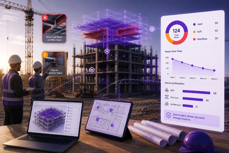 Clash detection in the construction workflow