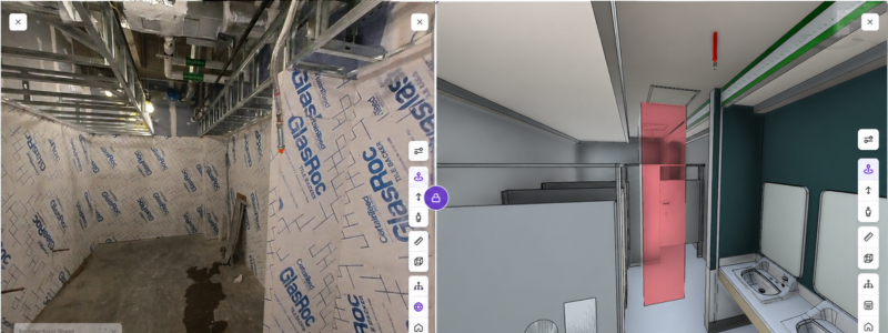 360° capture pinned to a floor plan